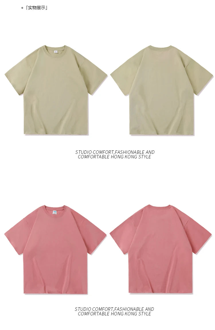 Novo verão masculino t camisa moda sólida básico solto hip hop manga curta camisetas para homens feminino casual algodão streetwear topo t