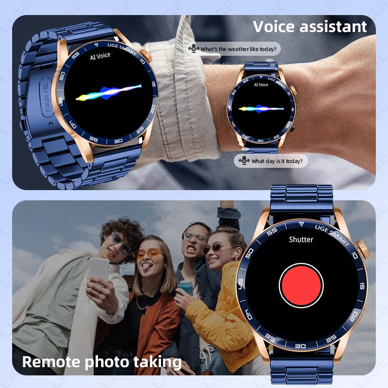 Relógio Inteligente LIGE 2026 com Chamadas de Voz para Homens, Tela HD de 1.38", IP68 à Prova D'água, Relógio Esportivo e Fitness, Novo Smartwatch para Homens e Mulheres, Compatível com Android e iOS