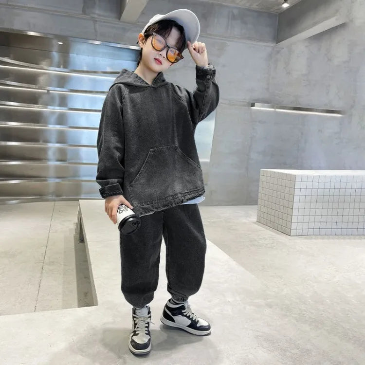 Hoodies conjunto meninos roupas ao ar livre crianças roupas 7 a 12 anos 8 outono inverno terno para menino roupa criança parte superior inferior