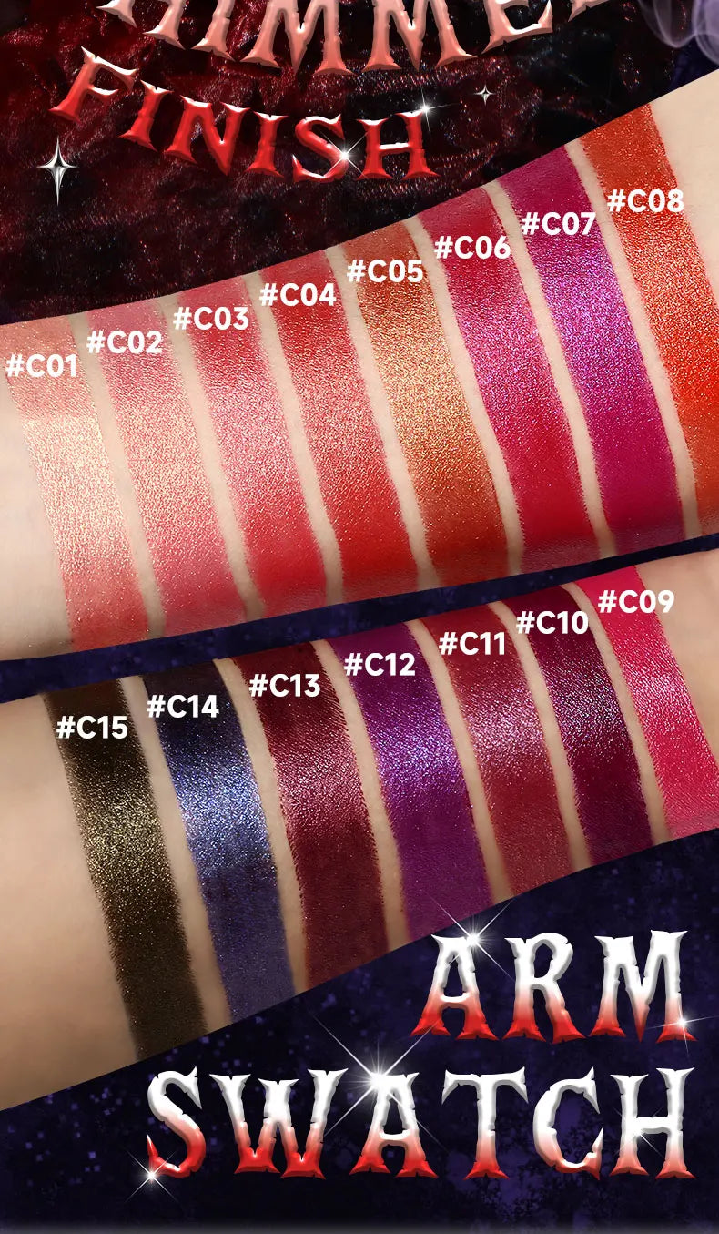Diamante rosa batom metálico glitter batom à prova dwaterproof água brilhante perolado azul escuro vermelho fosco brilho labial halloween lábios maquiagem