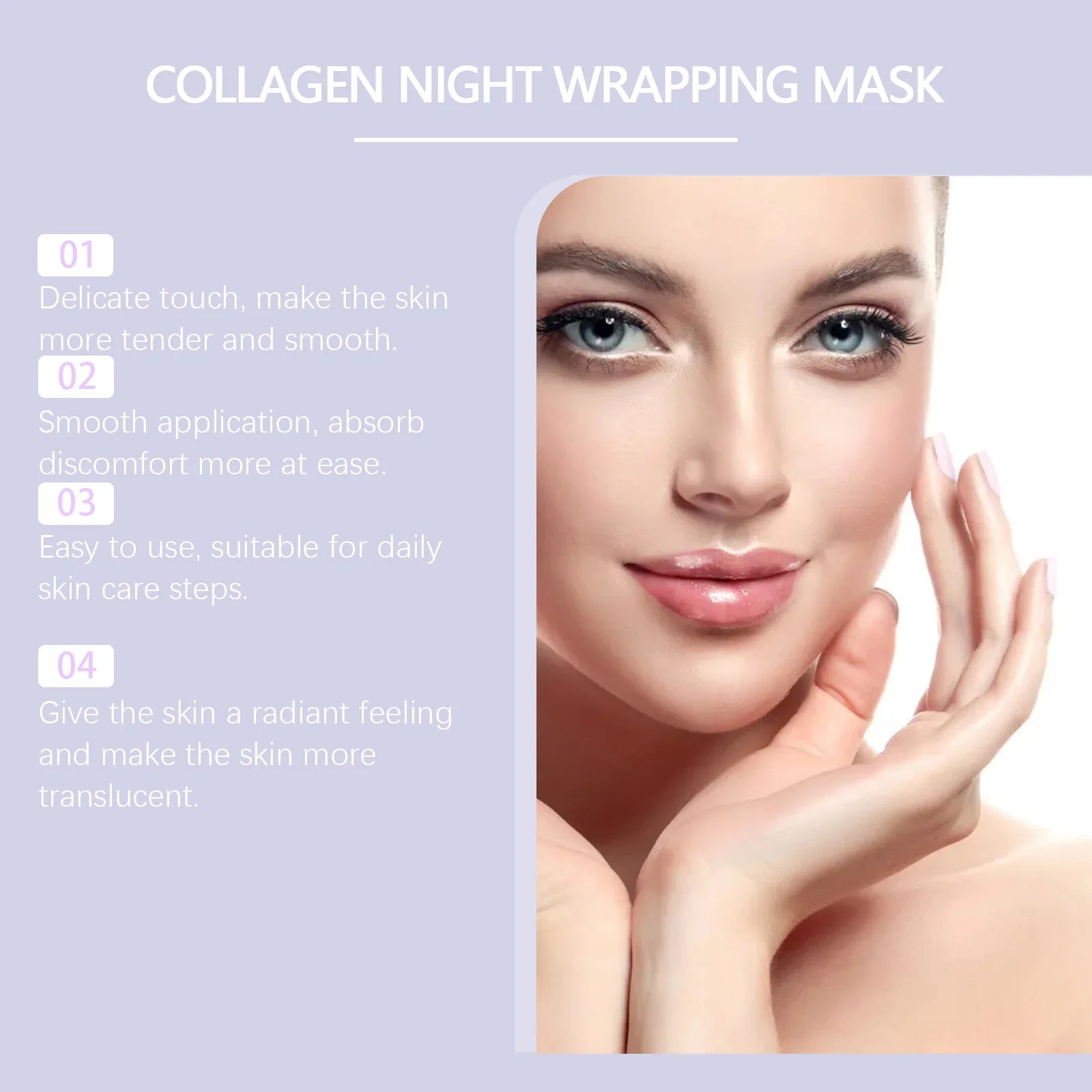 Máscara Facial Coreana de Colágeno Peel Off, Brilho Instantâneo e Pele de Vidro, Limpeza de Poros e Firmadora, Suaviza Linhas Finas e Remove Impurezas