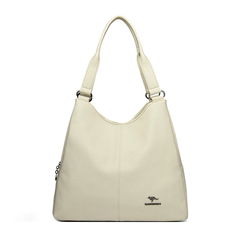 Bolsa hobo de couro com alça superior, bolsa feminina de lazer, bolsa de ombro fashion, vintage, bolsa tote de grande capacidade
