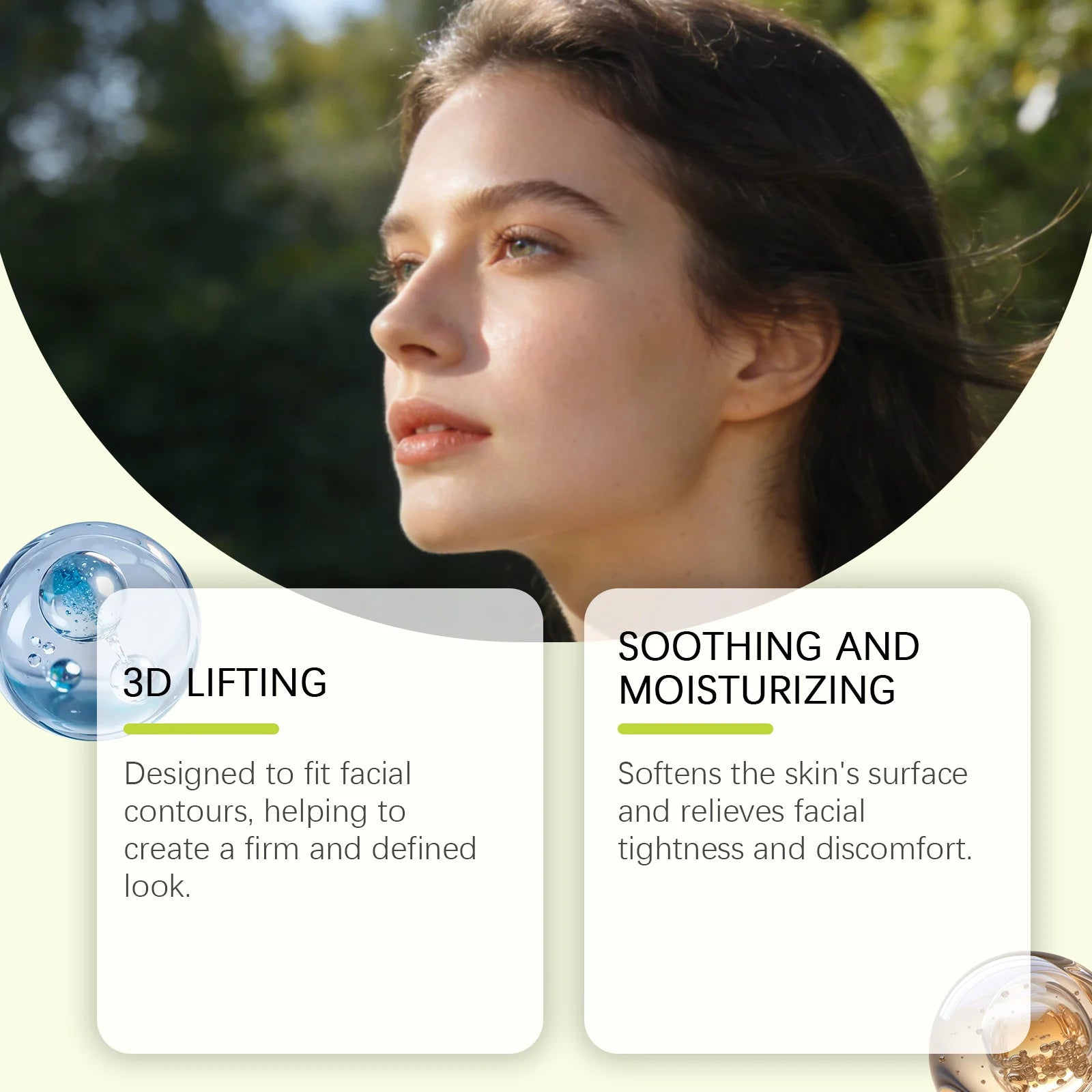 Máscara em Gel Refrescante V Line para Contorno e Firmeza da Mandíbula, com Cafeína para Redução de Inchaço, Envolvimento Facial para Lifting do Queixo, Essência Coreana para Cuidados Diários com a Pele