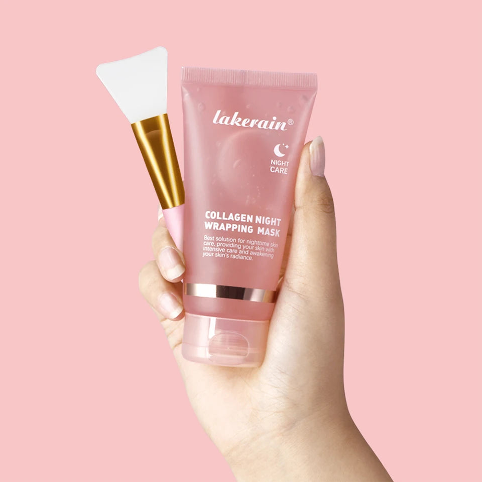 Conjunto de máscara facial de colágeno para embrulho noturno, máscara de embrulho noturno de colágeno coreano, hidrata profundamente, creme de máscara de cuidados noturnos