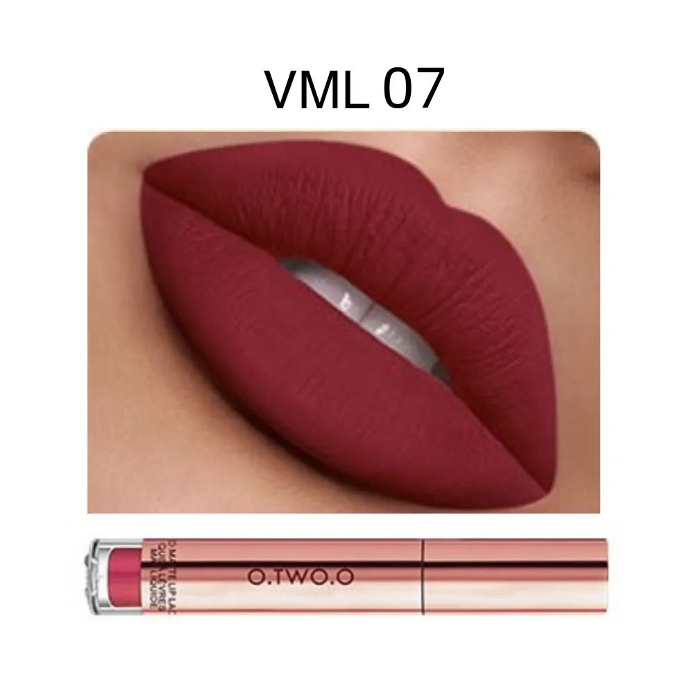O.TWO.O 12 cores de alta qualidade veludo batom fosco lábios de longa duração maquiagem à prova d'água fácil de usar brilho labial líquido fosco