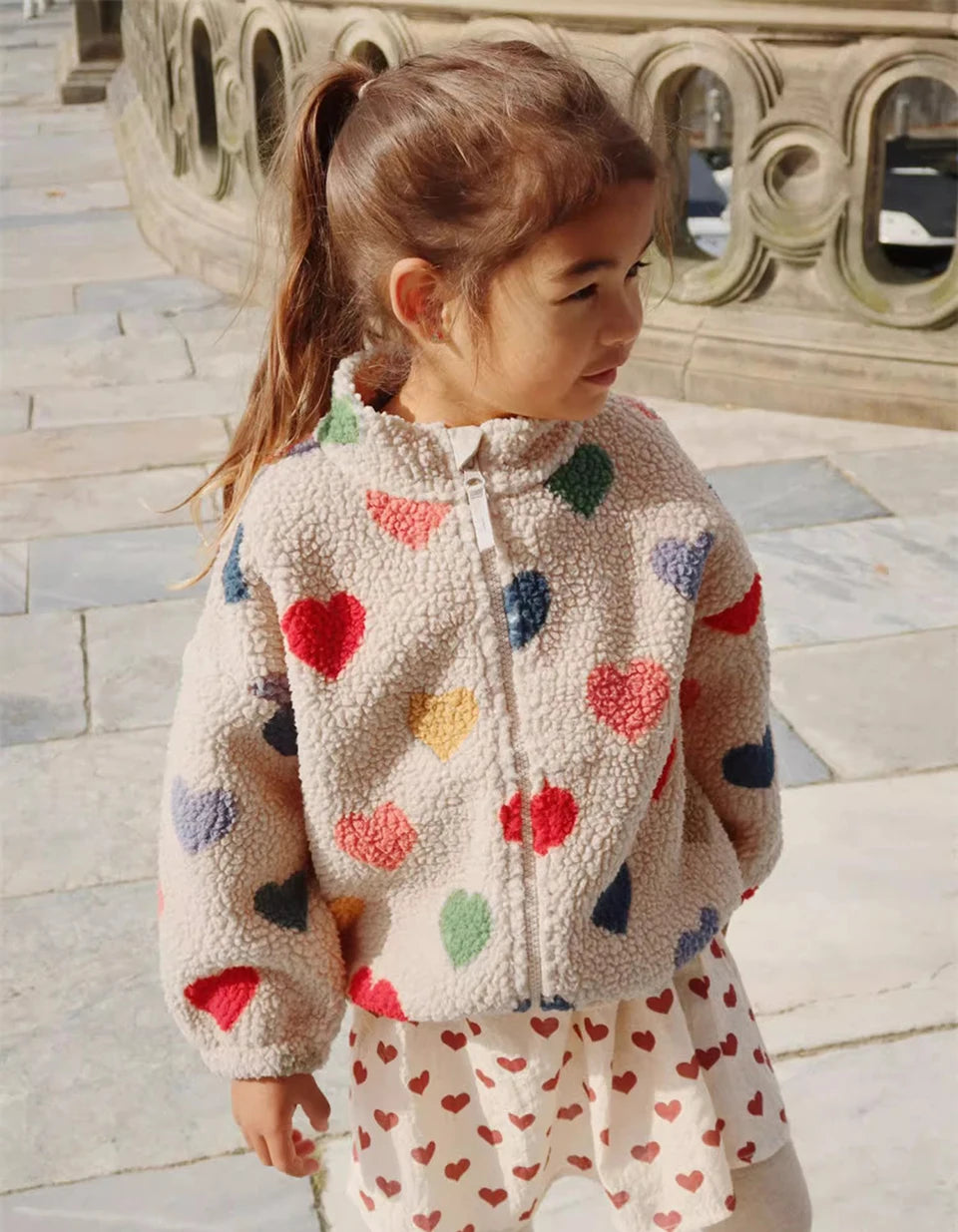 2024 inverno ks crianças algodão lã de cordeiro quente outerwear roupas meninas impressão casacos do bebê meninos mais jaquetas de lã crianças roupas