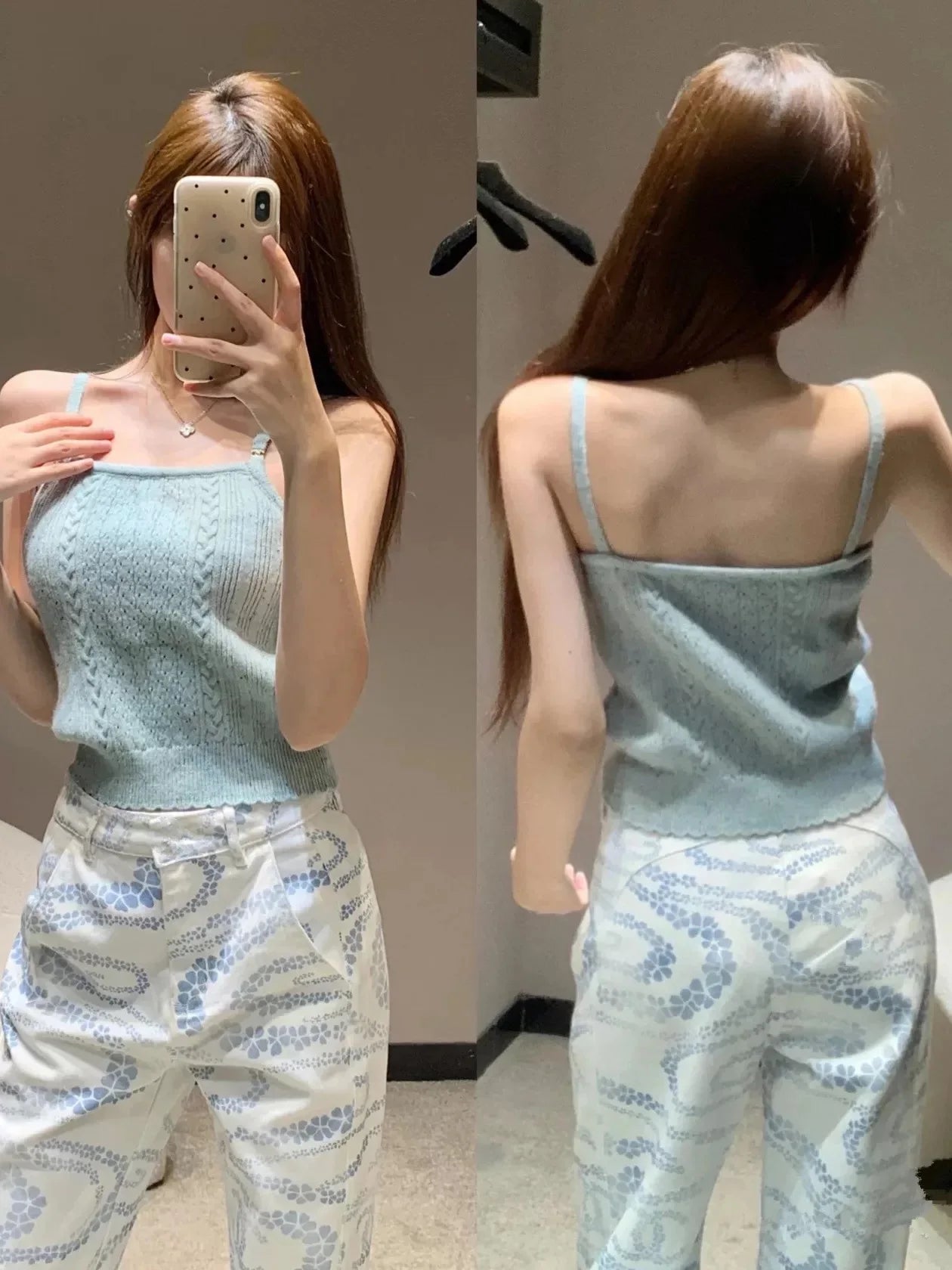 Mulheres branco impresso jeans cintura alta perna larga coreano em linha reta solta casual versátil outono nova moda de rua alta