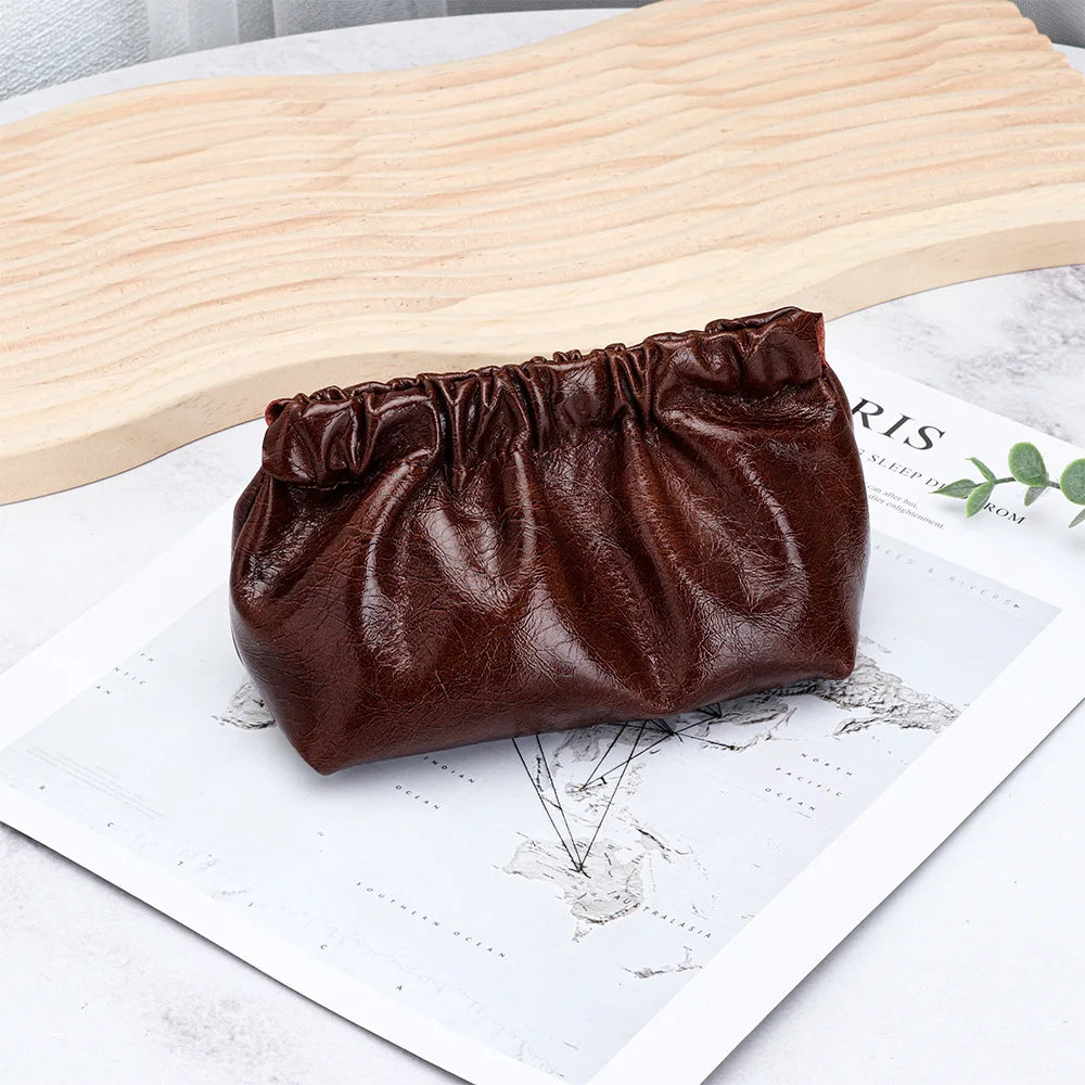 Carteira de couro genuíno das mulheres bolsa de moedas para senhoras clipe dinheiro bolso embreagem batom fone de ouvido bolsa de armazenamento bolsos