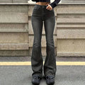 Lucyever calças jeans femininas flare vintage americana streetwear slim y2k punk jeans feminino clássico cintura alta calças largas perna