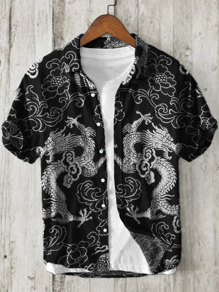 Camisa masculina de linho, design de camisa de manga curta confortável e respirável, camisa havaiana de verão masculina XS-5XL