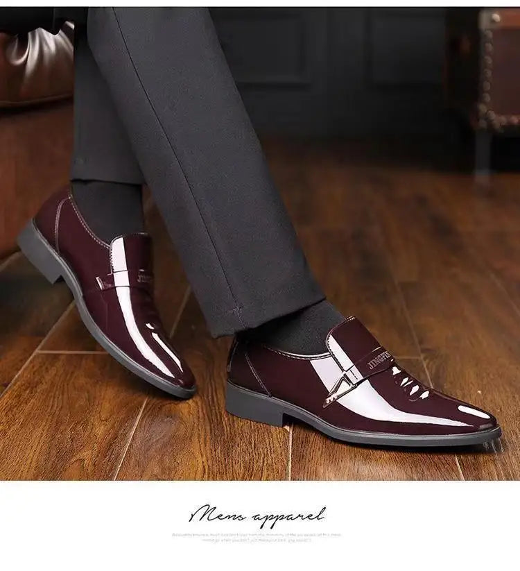 Sapatos de couro casuais de negócios masculinos casamento noivo estilo britânico altura aumentada verão respirável dedo do pé apontado calçados masculinos