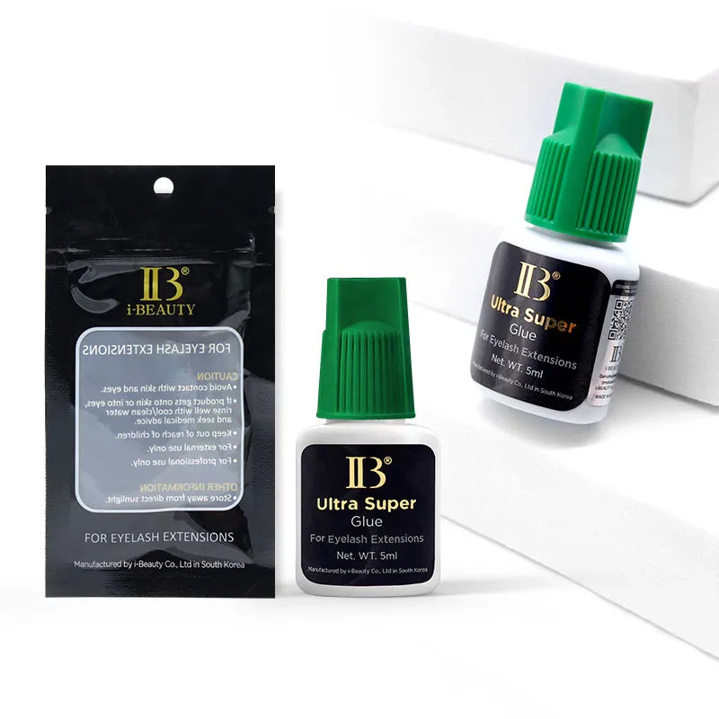 5 garrafas originais ibeauty ib ultra super cola para extensões de cílios 5ml coreia tampa verde lash cola ferramentas de maquiagem atacado