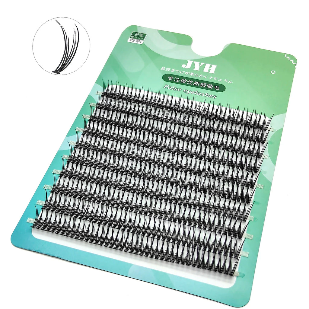Adiya 390 pçs diy natural cluster cílios de alta qualidade cauda peixe seda cílios postiços cauda de andorinha voar extensões maquiagem
