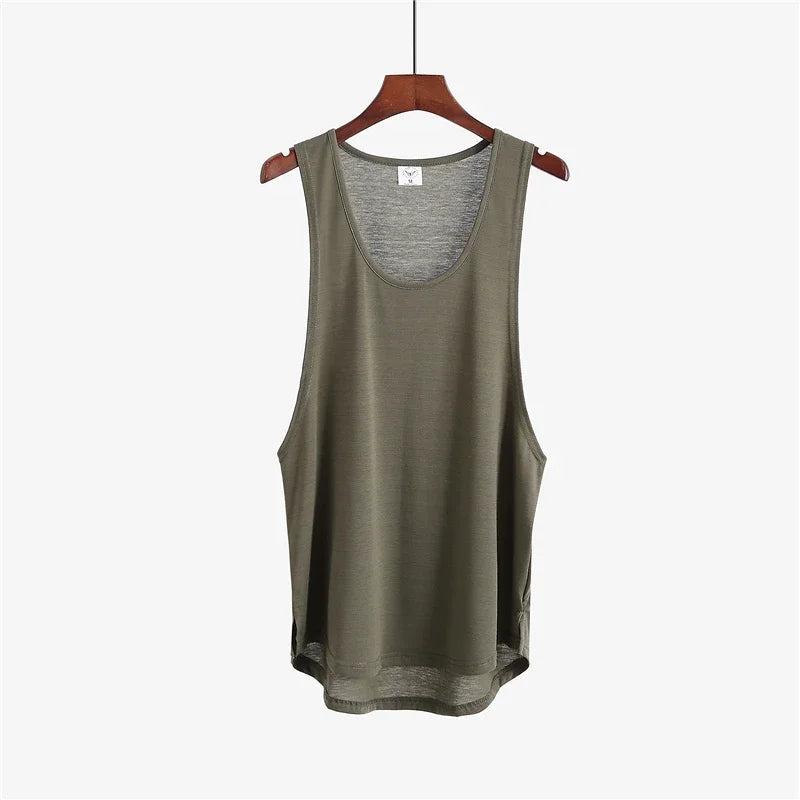 Roupas de fitness em branco sem mangas camisa dos homens ginásio stringer tanque superior musculação tanktop masculino sportwear undershirt moda colete