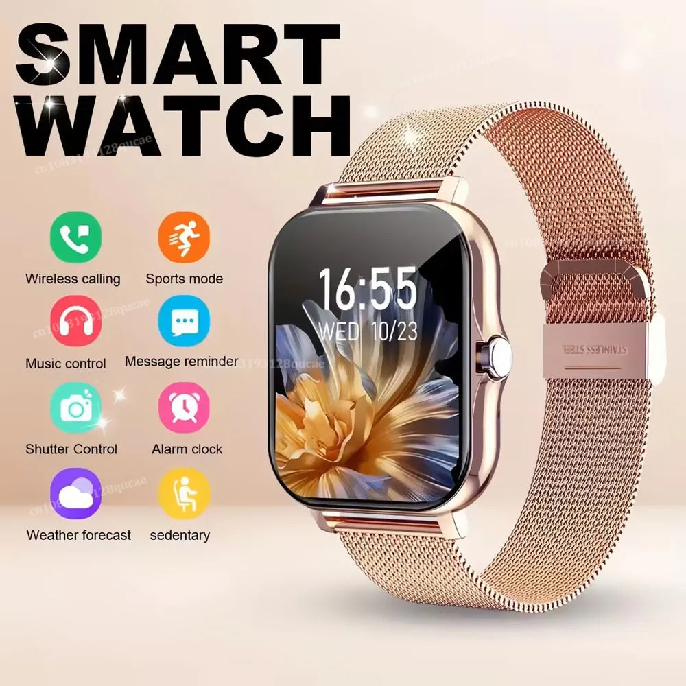 Novo Relógio Inteligente 1.83'' Tela Cheia Bluetooth com Função de Chamada Monitor de Oxigênio no Sangue/Pressão Arterial Smartwatch para Mulheres e Homens Presente de Férias 2026