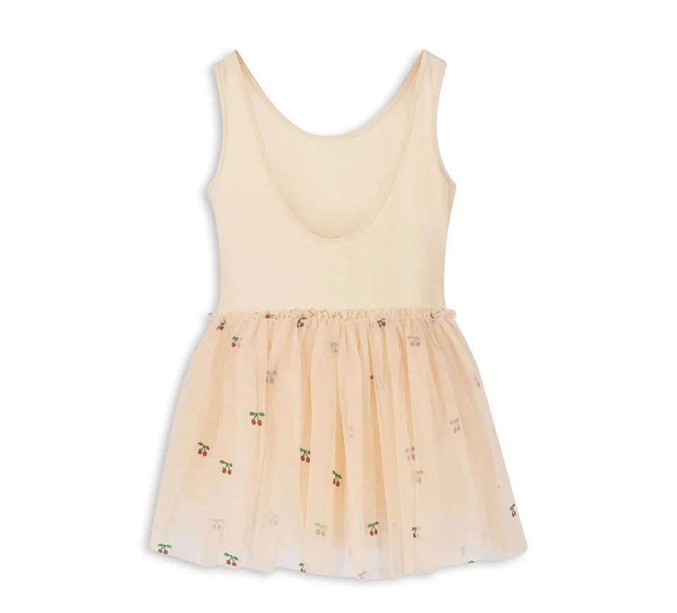 Verão ks bebê meninas cereja malha vestido crianças roupas meninas vestidos de princesa saias festa de natal manga longa vestidos