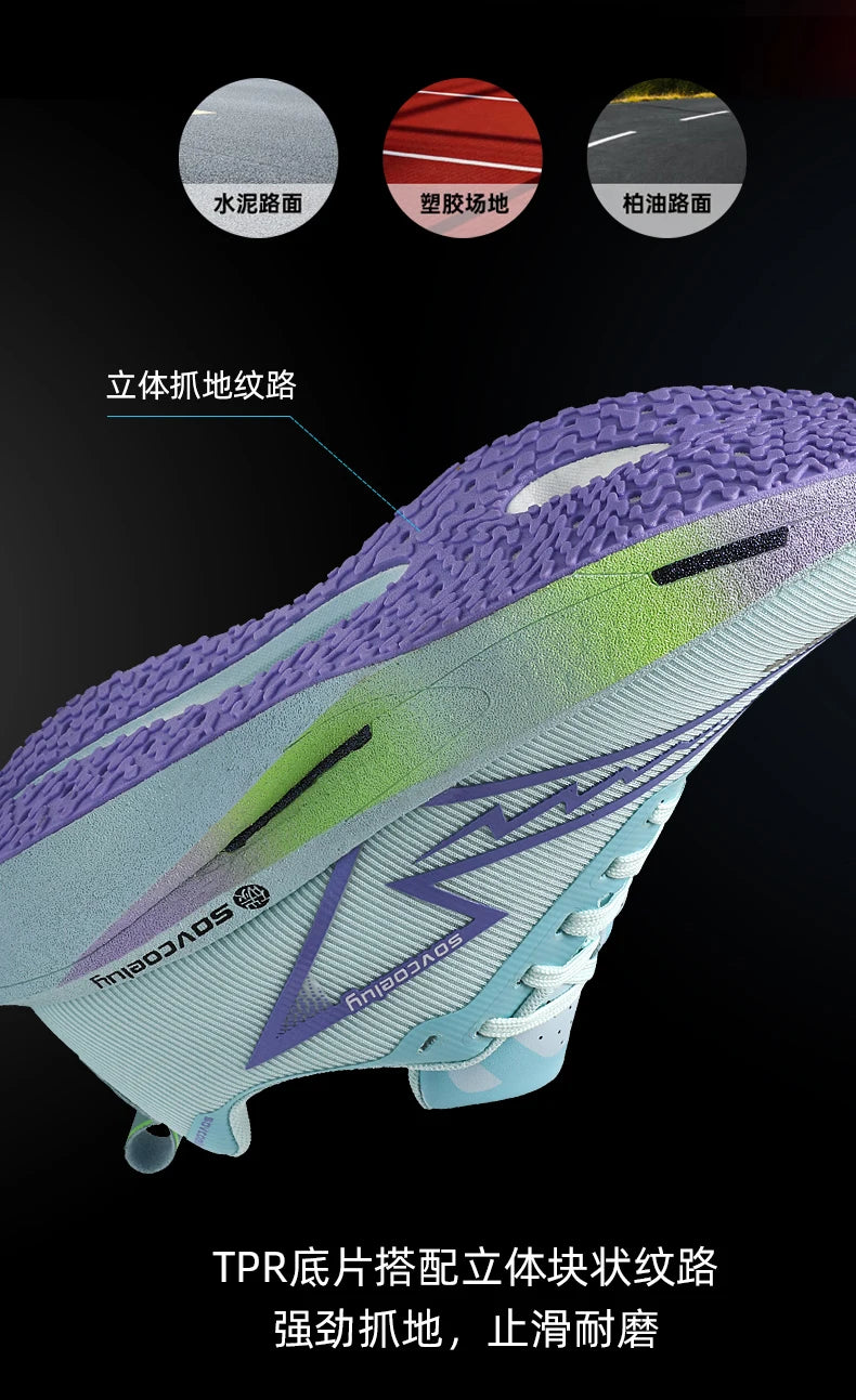 Tênis de Corrida com Placa de Carbono Especial para Maratona, Respirável e Leve, Confortável para Mulheres, Sneakers Antiderrapantes