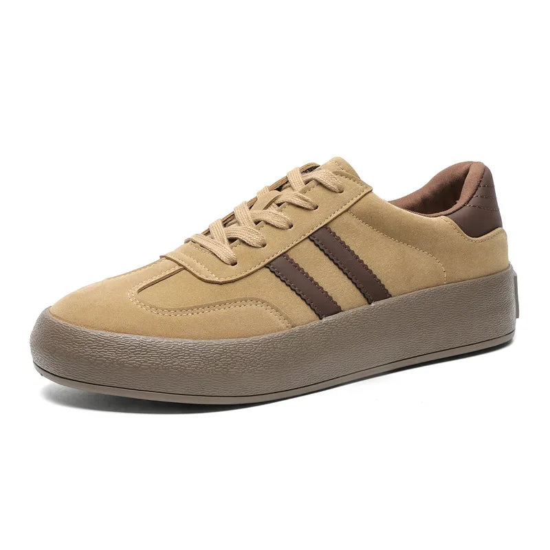 Sapatos de tabuleiro casuais de sola grossa para homens sola grossa sapatos casuais tênis de couro tudo sola macia dentro aumentar sapatos