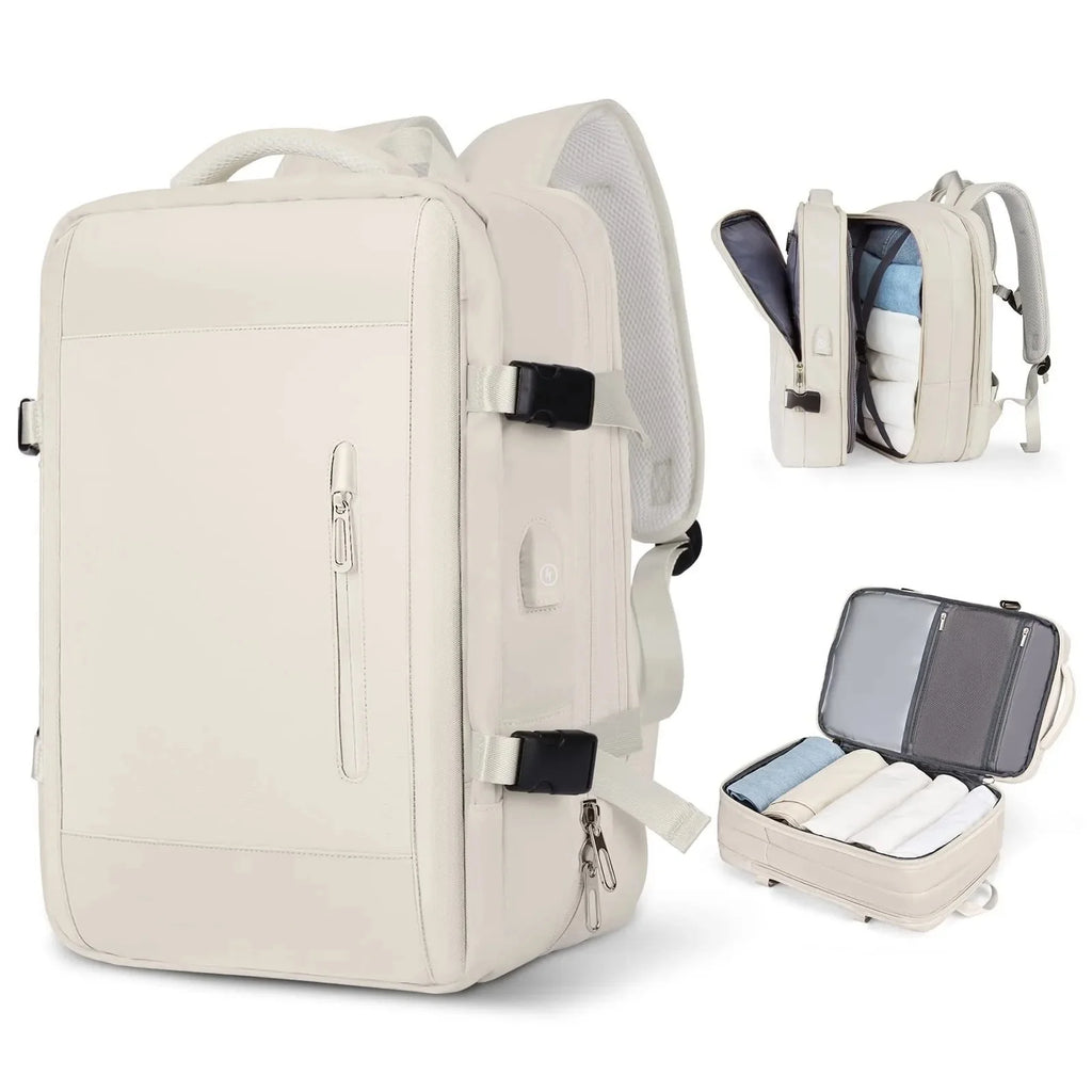 Mochila de viagem expansível de grande capacidade, bolsa de ombro dupla para viagens de negócios, montanhismo e transporte de computador