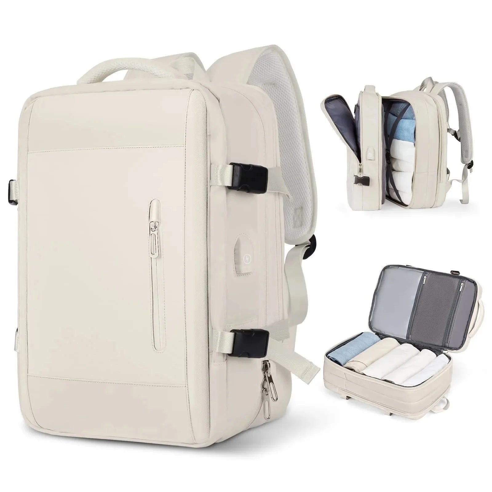 Mochila de viagem expansível de grande capacidade, bolsa de ombro dupla para viagens de negócios, montanhismo e transporte de computador
