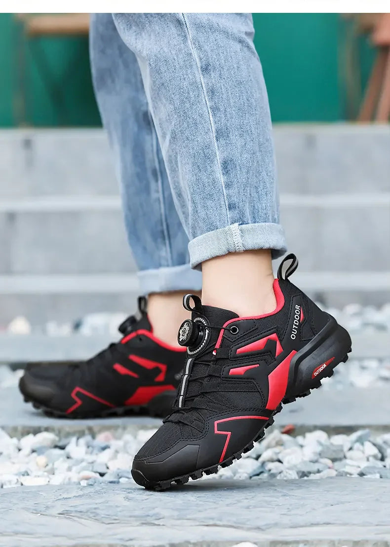 Sapatos esportivos casuais masculinos tamanho 40-47 girando rendas sapatos masculinos ao ar livre antiderrapante respirável confortável sapatos esportivos masculinos