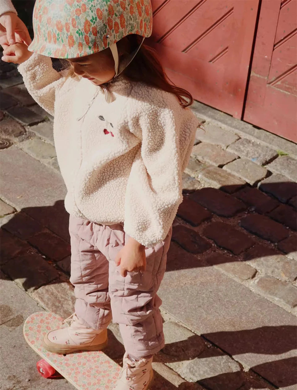 2024 inverno ks crianças algodão lã de cordeiro quente outerwear roupas meninas impressão casacos do bebê meninos mais jaquetas de lã crianças roupas