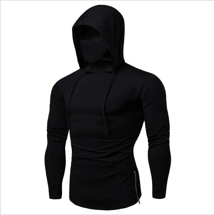 Moletons masculinos hoodies manga cheia casual regular topos sólido moletom com zíper simples cordão topo fino ajuste outono 2024