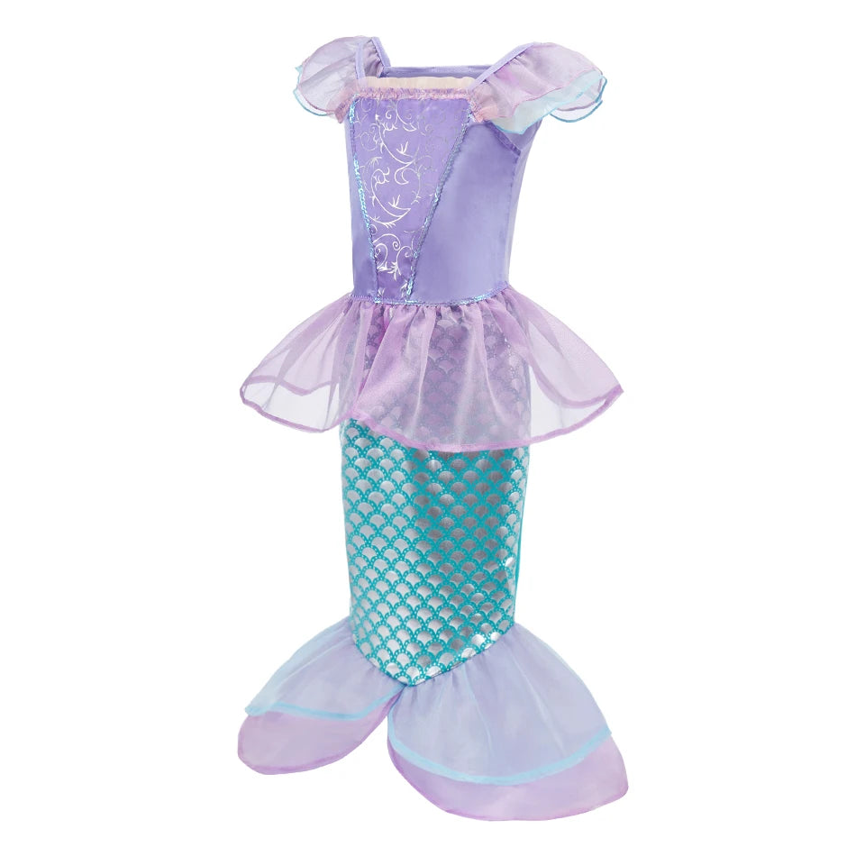 Crianças neve branca cinderela aurora anna elsa traje menina cosplay vestido crianças encanto mirabel pequena sereia roupas de halloween
