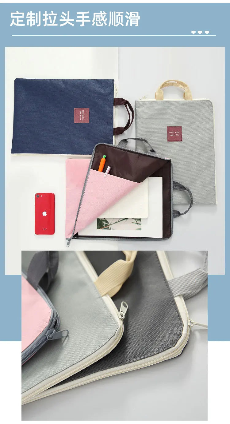 Bolsa simples bolsa para portátil multi-função impermeável saco de negócios estudante papelaria saco
