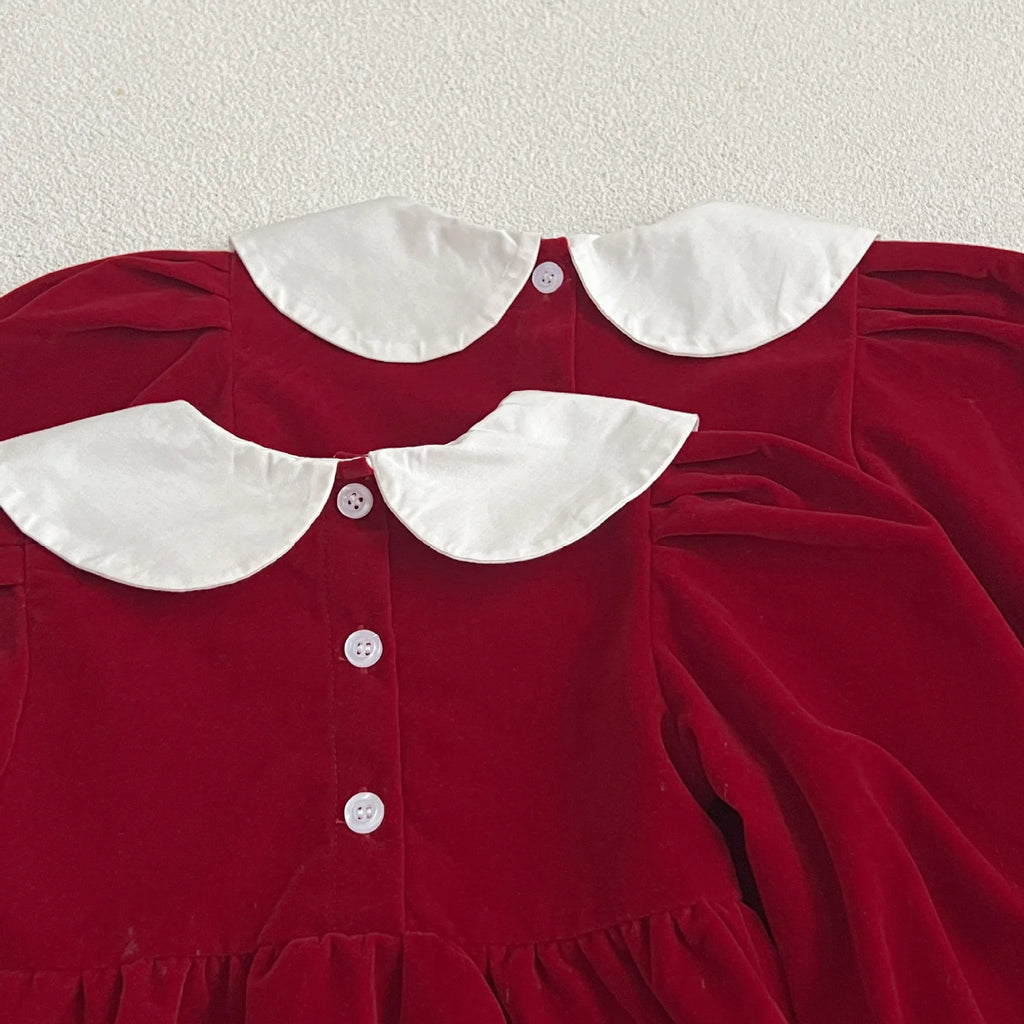 Vestido de manga comprida infantil, Roupas para bebês, Doce cor sólida, Novo, Primavera, Outono