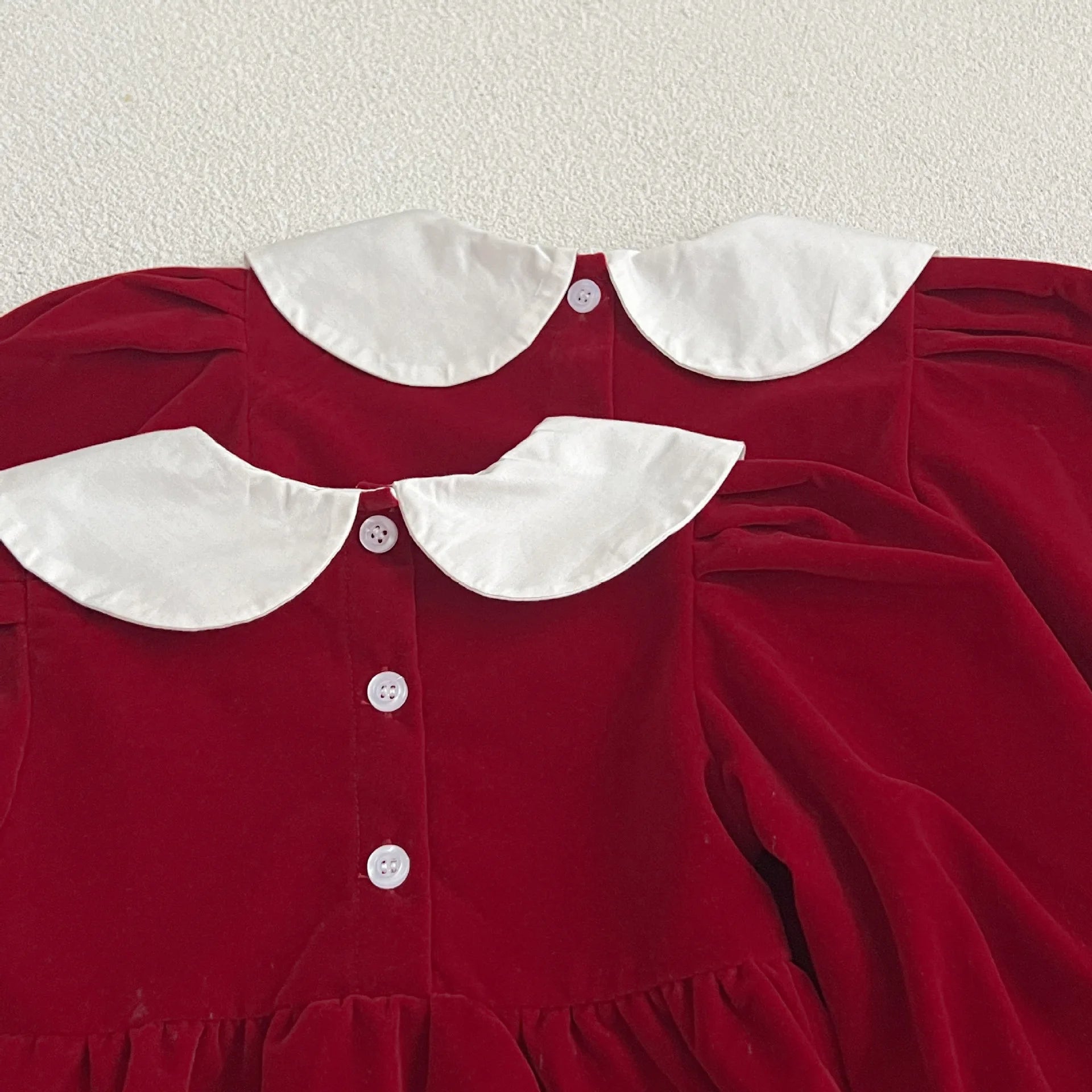 Vestido de manga comprida infantil, Roupas para bebês, Doce cor sólida, Novo, Primavera, Outono