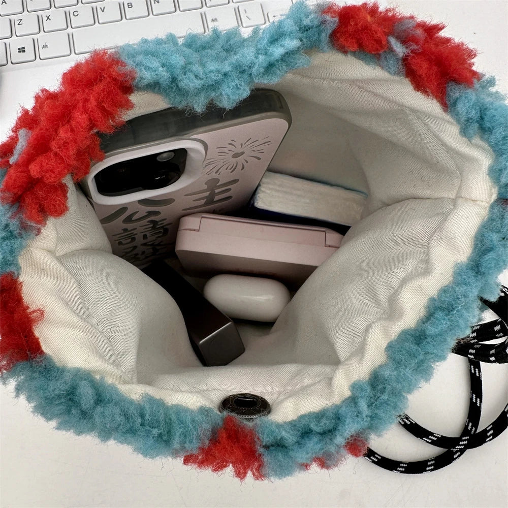 Novo ponto de pelúcia crossbody sacos para mulheres bonito rosa bolsa de ombro bolsas bolsa de telefone portátil
