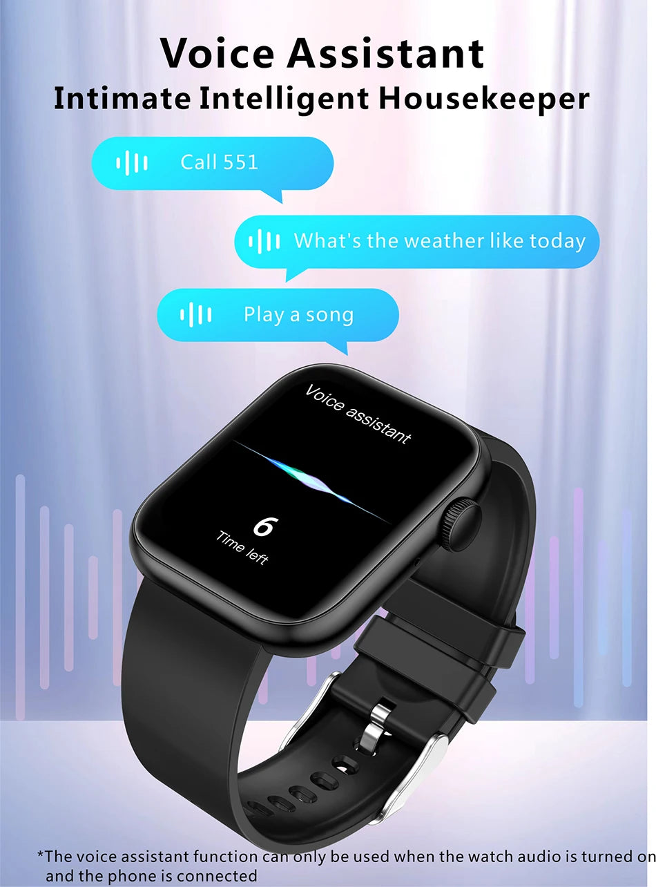 LIGE-Full Touch Screen Smart Watch para mulheres, Bluetooth Call, relógios impermeáveis, Sport Fitness Tracker, Smartwatch para senhora