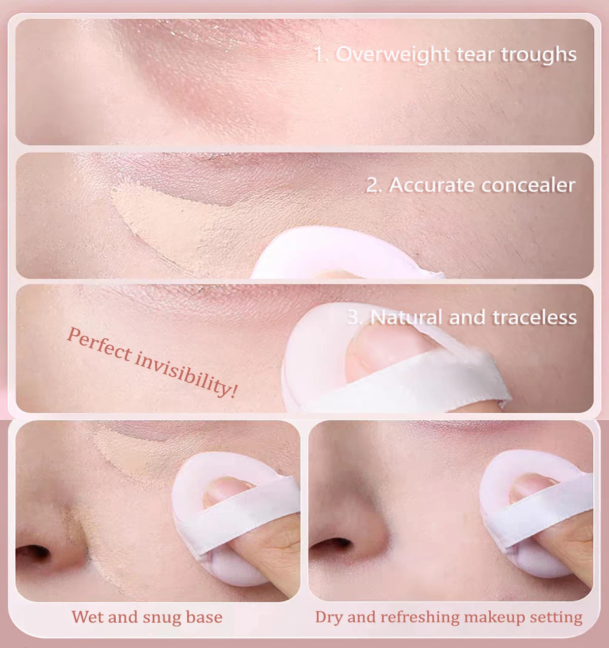 Mini esponja de pó com almofada de ar pequena, esponja para corretivo facial bb creme esponja ferramenta de maquiagem para uso molhado e seco