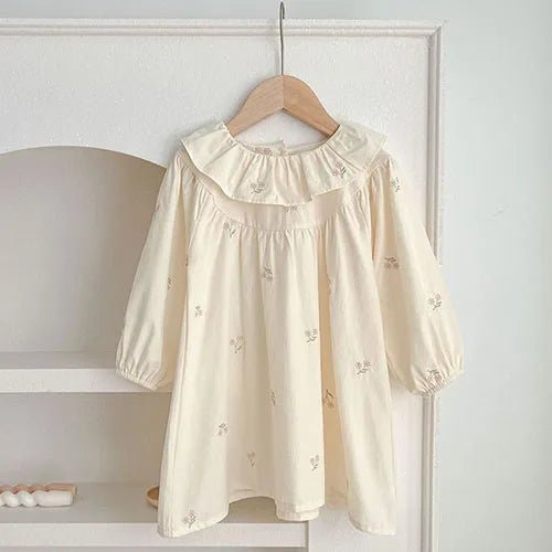 2025 nova primavera irmã vestido crianças roupas crianças vestidos de princesa manga comprida algodão bordado 1-6yrs bebê menina vestido de festa