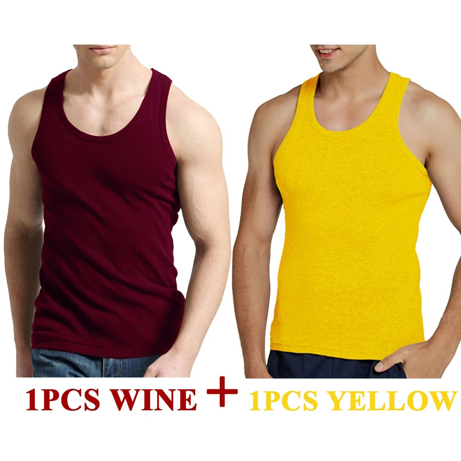 Regatas masculinas 100% algodão sólido colete masculino respirável sem mangas topos fino casual ginásio correndo confortável camiseta presente dos homens