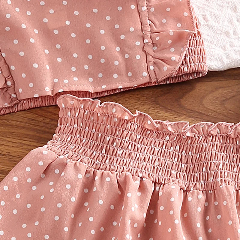 Conjunto de roupas para meninas 5-12t tricolor opcional manga voadora gola quadrada colete top + saias de renda crianças meninas conjunto de roupas de bebê