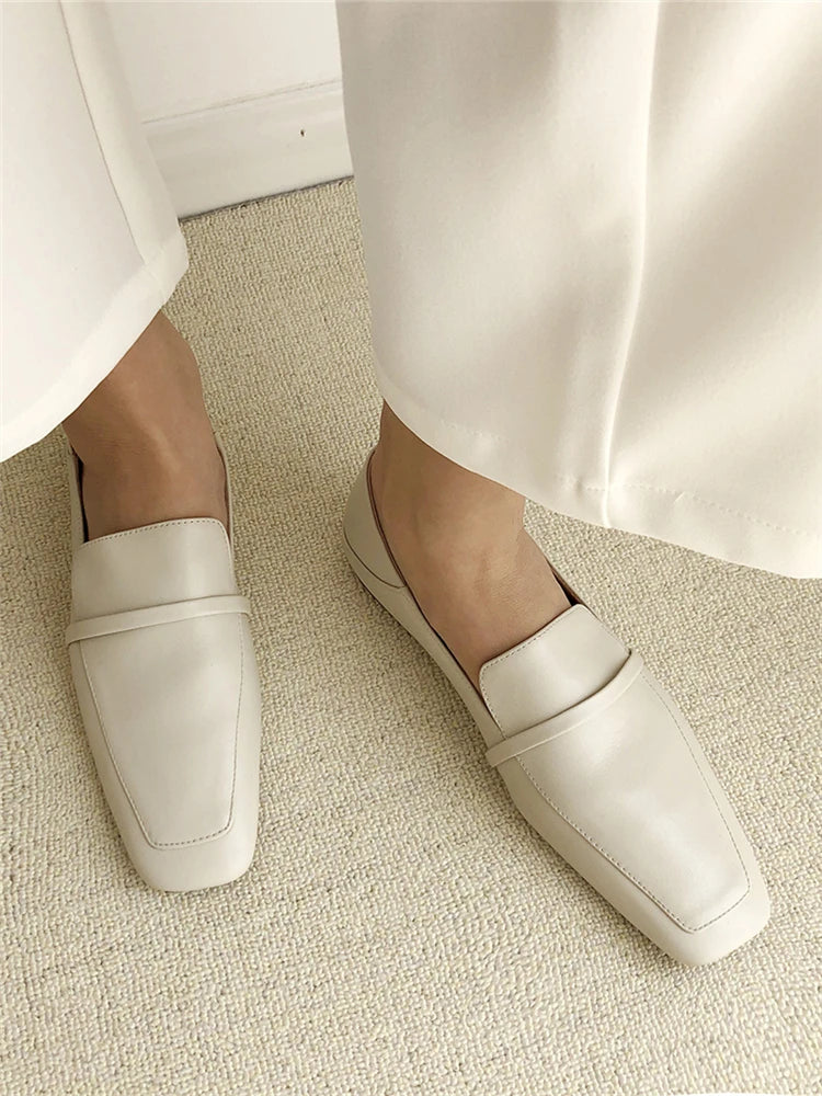 Mocassins de couro genuíno das mulheres Morazora, sapatos baixos confortáveis, moda, tamanho 34-43, primavera e verão