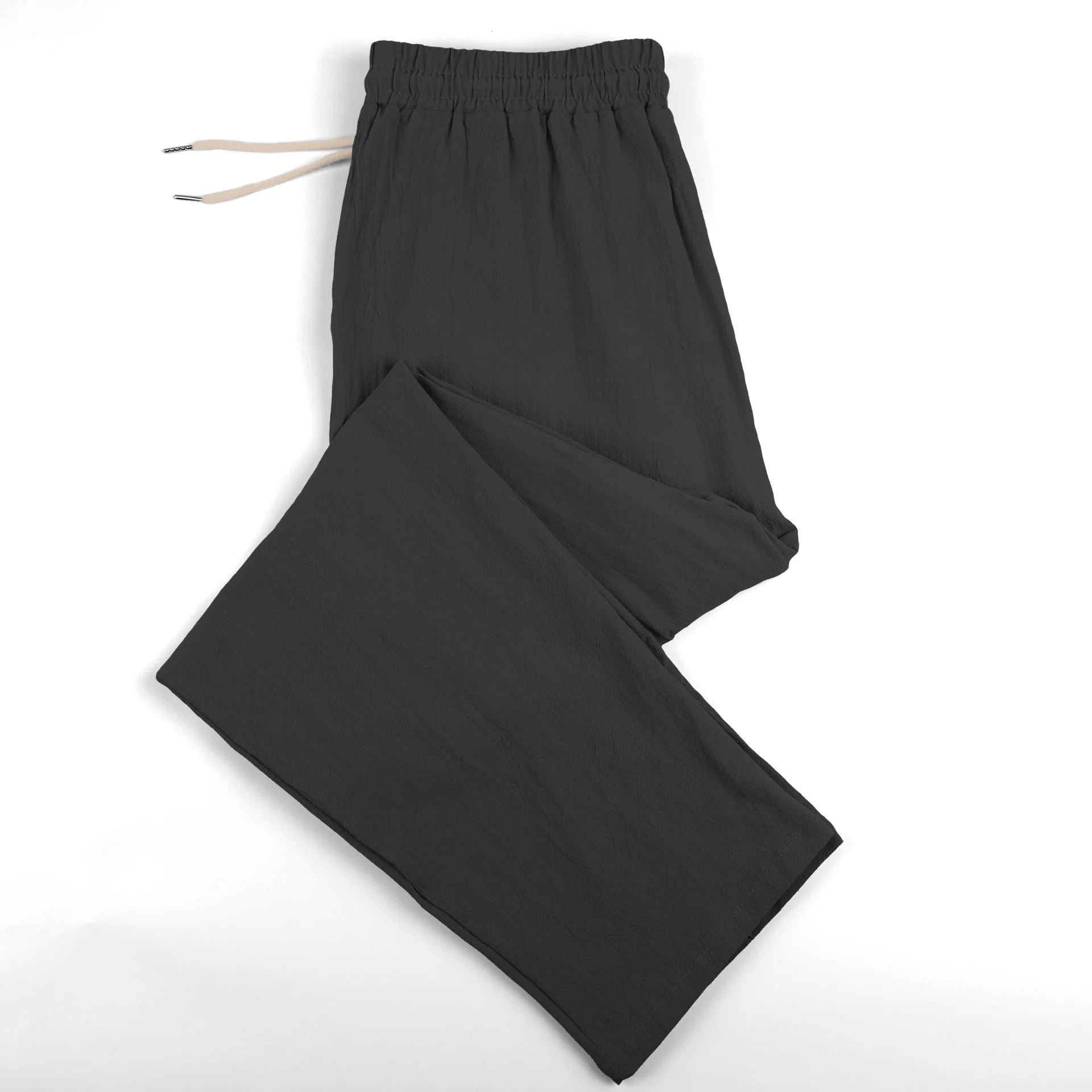 Calças de Linho Americanas Novas Primavera 2026, Tecido Leve e Respirável, Estilo Casual Solto, Cintura com Cordão, Perfeitas para Uso Diário