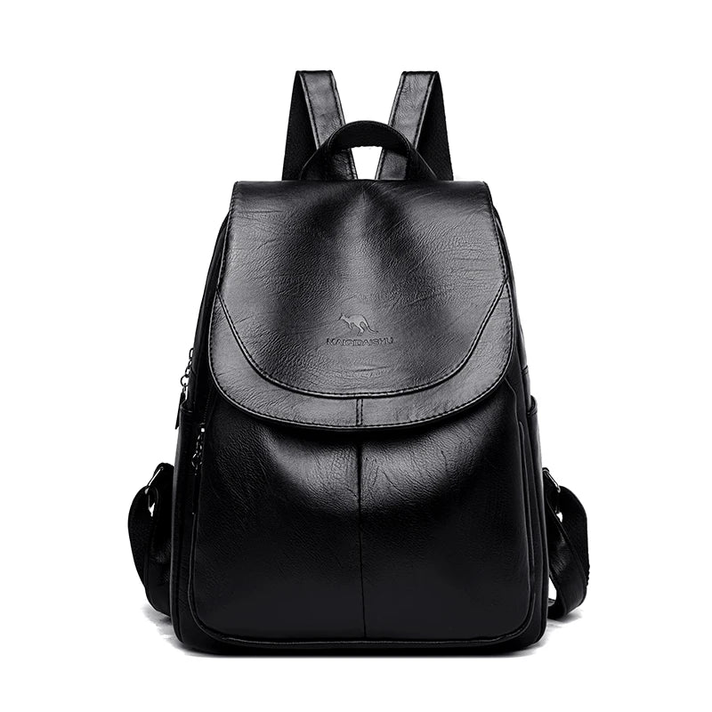 Mochilas de couro vintage para mulheres, bolsa escolar para meninas, mochila de viagem para senhoras, mochila feminina de alta qualidade, nova
