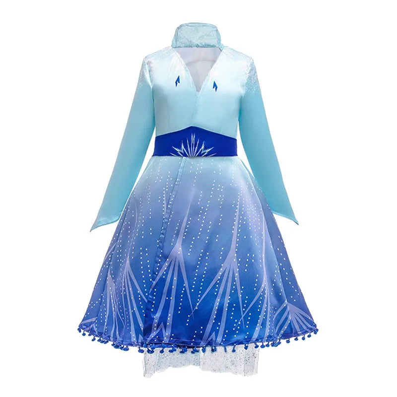 3 5 6 8 10 anos meninas elsa 2 traje crianças halloween cosplay vestido de princesa crianças festa de aniversário vestidos roupas acima