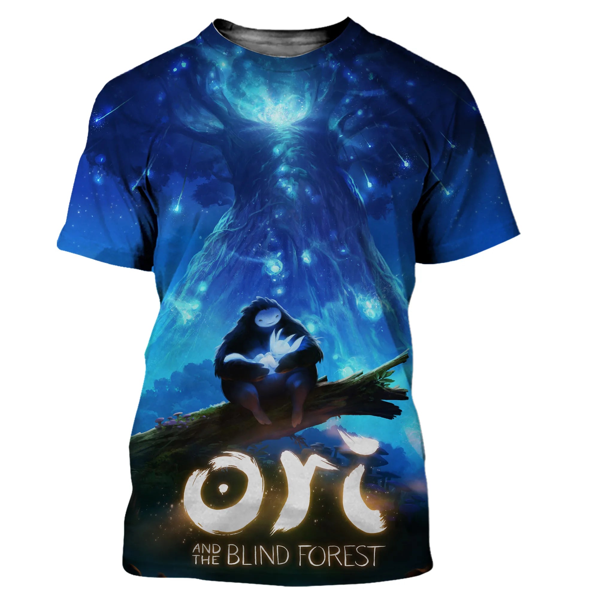Ori e a vontade das sabedios camisetas jogo dos desenhos animados impressão 3d meninos meninas crianças moda casual oversized t camisa crianças camisetas topos
