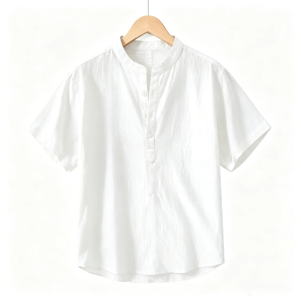 Camisa de linho respirável masculina, confortável, cor sólida, manga comprida, solta, Harajuku, blusa casual, camisa havaiana, breve, 2022