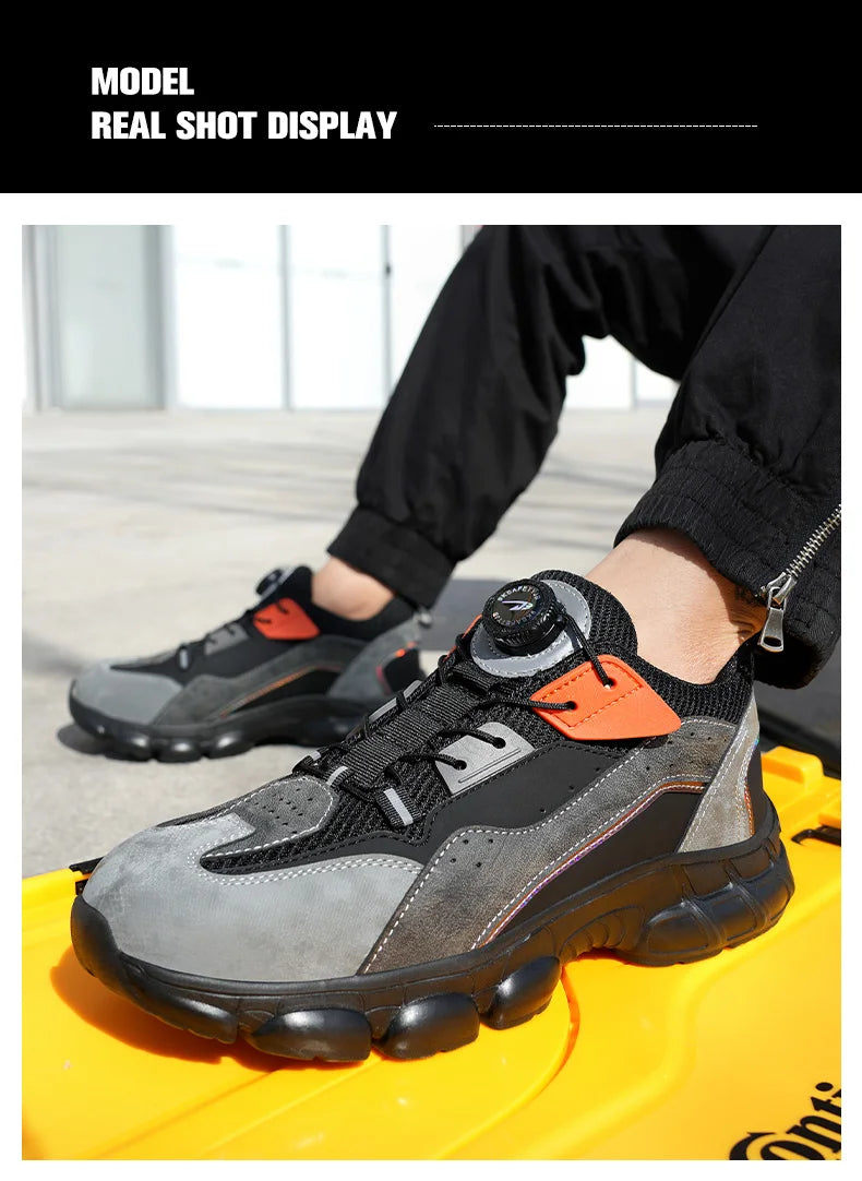 Sapatos de segurança de trabalho de dedo do pé de aço masculino leve indestrutível botas de trabalho de segurança homens proteção tênis de trabalho tamanho 47 48
