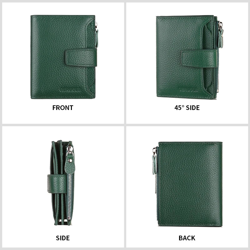 Rfid anti-roubo escova novo três dobras multi dobra carteira de couro genuíno multifuncional anti adulteração saco de cartão magnético sho