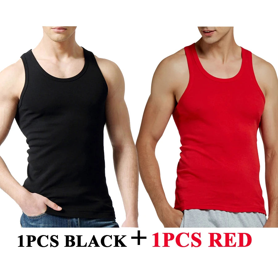 Regatas masculinas 100% algodão sólido colete masculino respirável sem mangas topos fino casual ginásio correndo confortável camiseta presente dos homens