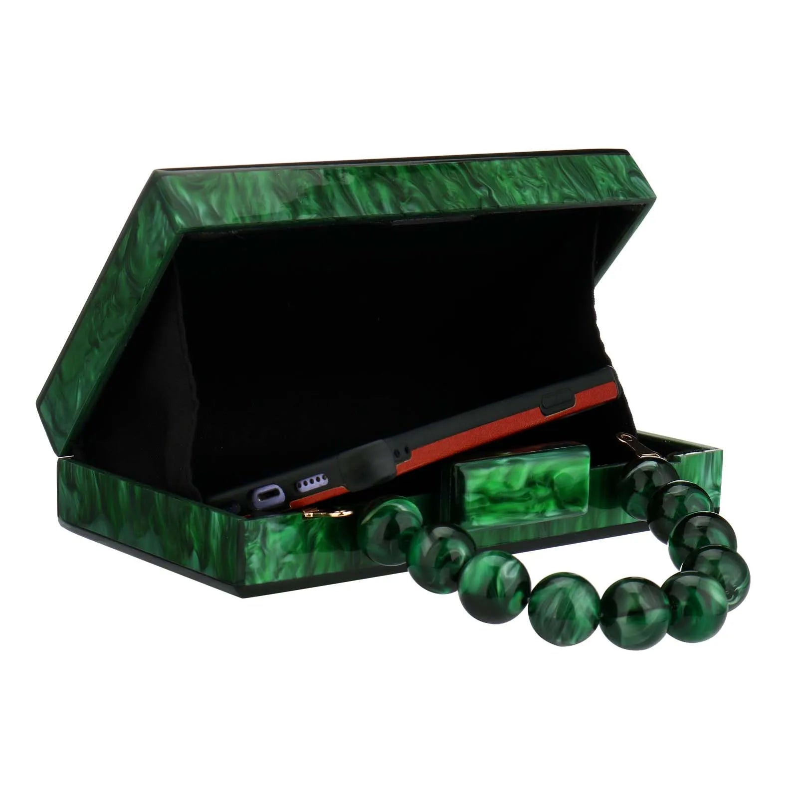 Beading bolsa de mármore acrílico caixa luxo embreagem sacos noite festa casamento corrente bolsa ombro jantar vestido bolsa festival presente
