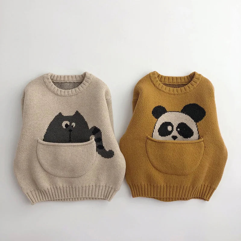Milancel crianças roupas de bebê suéteres pulôver dos desenhos animados meninos meninas malhas estilo coreano crianças infantil pulôver outwear