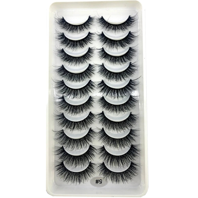 Vários estilos 10 pares naturais 3d vison cílios postiços kit de maquiagem cílios de vison extensão cílios curtos