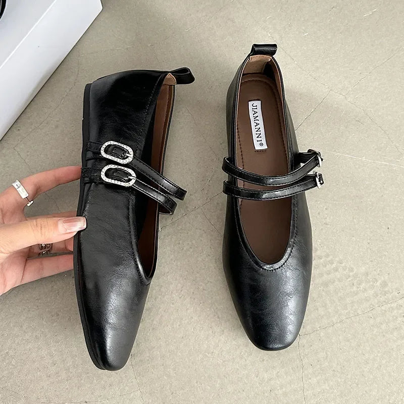 Feminino raso de luxo moda fivela cinta calçados femininos senhoras apartamentos com sapatos mulher apartamentos mary janes sapatos para mulher